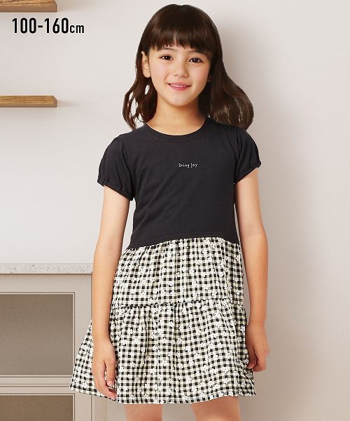 【アウトレット】 ティアード布帛切替ワンピース (女の子 子供服・ジュニア服) nissen (s)のサムネイル