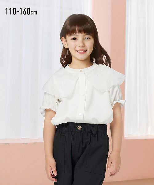 【アウトレット】ビッグ衿ブラウス（女の子　子供服・ジュニア服）のサムネイル