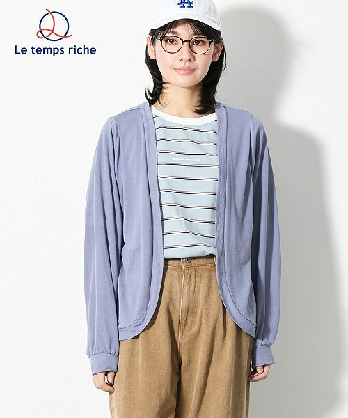(ポイント5倍期間限定！5月23日15時～5月27日10時59分まで)【アウトレット】 ボレロ風梨地ロングスリーブカーディガン ＜Le temps riche＞ nissenのサムネイル