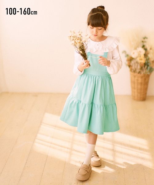 【アウトレット】 ティアードジャンパースカート (女の子 子供服 ジュニア服) nissen