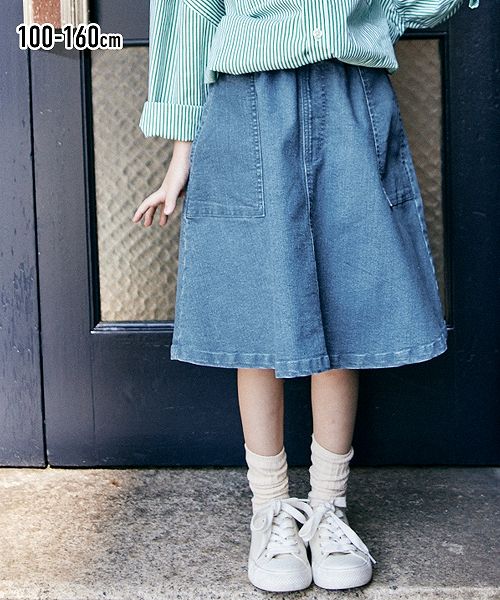 【アウトレット】 デニムスカート (女の子 子供服 ジュニア服)のサムネイル