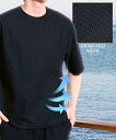 【アウトレット】 メッシュジャガード5分袖クルーネックTシャツ nissen (h)