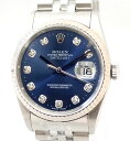 ROLEX ロレックス デイトジャスト 16234G青 W番（1994年）10Pダイヤ SS/WG メンズ 腕時計 中古美品【中古】【仕上済】【USED】【ロレックス】【デイトジャスト】【16234】