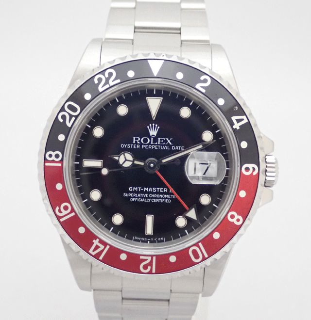 【日ロレOH/仕上げ済】ROLEX ロレックス GMTマスター2 16710赤/黒 E番 メンズ ト ...