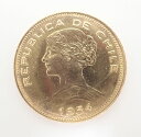 チリ　金貨(K21.6) 　100ペソ　1954年 20.3g　中古美品【中古】【金貨】【K21.6】【アンティーク】【ヴィンテージ】