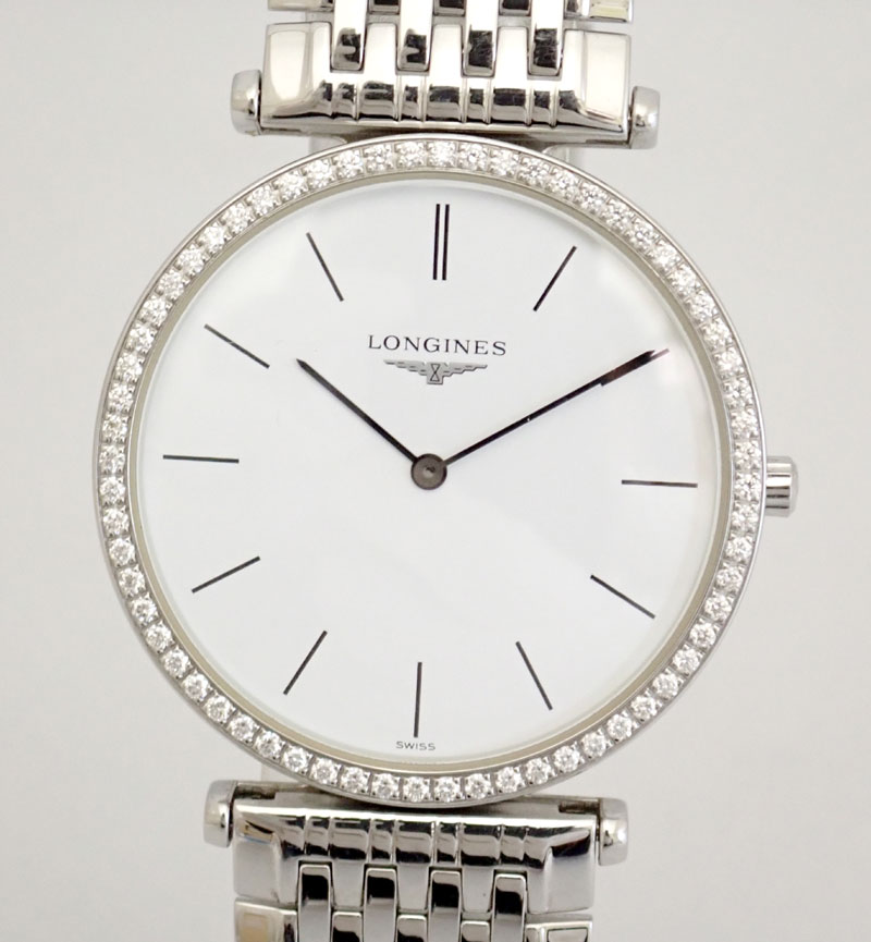 ロンジン　LONGINES　グランドクラシック　ベゼルダイヤ　L4.741.0　クオーツ　SS　メンズ 　腕時計　【中古】【ロンジン】【SS】