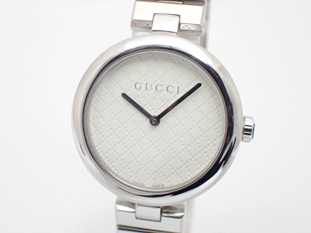 GUCCI グッチ ディアマンティッシマ SS QZ 白 141.4/YA141402 レディース　腕時計 中古美品【中古】【グッチ】【YA141402】