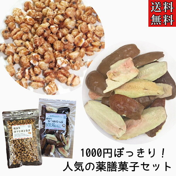 1000円ポッキリ商品！【薬膳菓子セット/食べるハトムギ/縦切りなつめチップ】はとむぎ/ハトムギ/はと麦/ハト麦/なつめ/棗/ナツメ/薬膳/なつめチップ/漢方