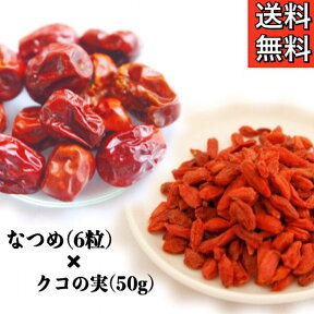 【セット品☆クコの実50g＆大粒なつめ5粒】そのまま食べる/ゴジベリー/ナツメ/棗/ビタミン/健康食品/薬膳/薬膳料理/薬膳食材/健康茶/漢方茶/プレゼント/健康/ドライフルーツ/参鶏湯/サムゲタン