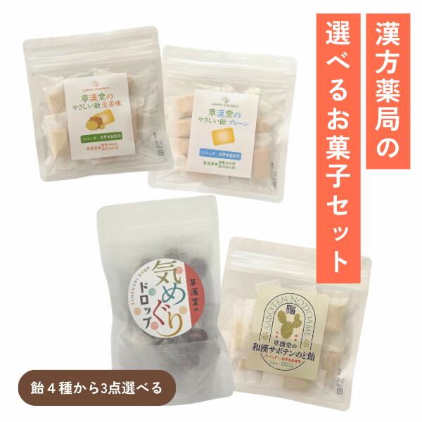 【選べる3点の飴セット◎漢方薬局の飴シリーズ】ノンシュガー 水飴 サボテンのど飴 島川あめ店 やさしい飴 気めぐりドロップ 漢方薬局のお菓子
