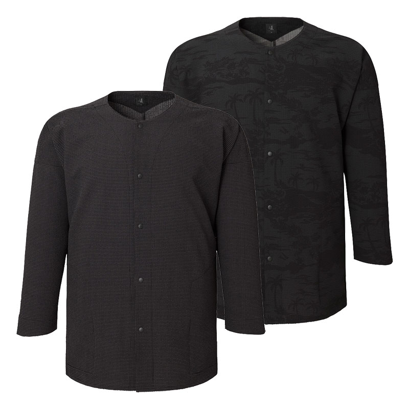 AXESQUIN 凌 - ヒネモス [ アクシーズクイン メンズ＆レディース スナップ 鯉口シャツ しじら織り シアサッカー ]