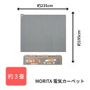 〈あす楽〉ホットカーペット 電気カーペット 3畳用 MOTIRTA ダニ退治機能付き TMC-300 約235×195cm 本体のみ グレー 切り忘れタイマー 防ダニ対策 暖房面積切換 自動電源オフ ポリエステル 長方形