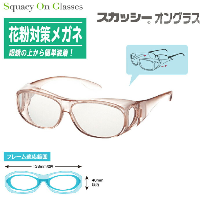 Squacy On Glasses スカッシーオングラスメガネの上から 花粉対策メガネ 8816-01 成人用・フリーサイズ..