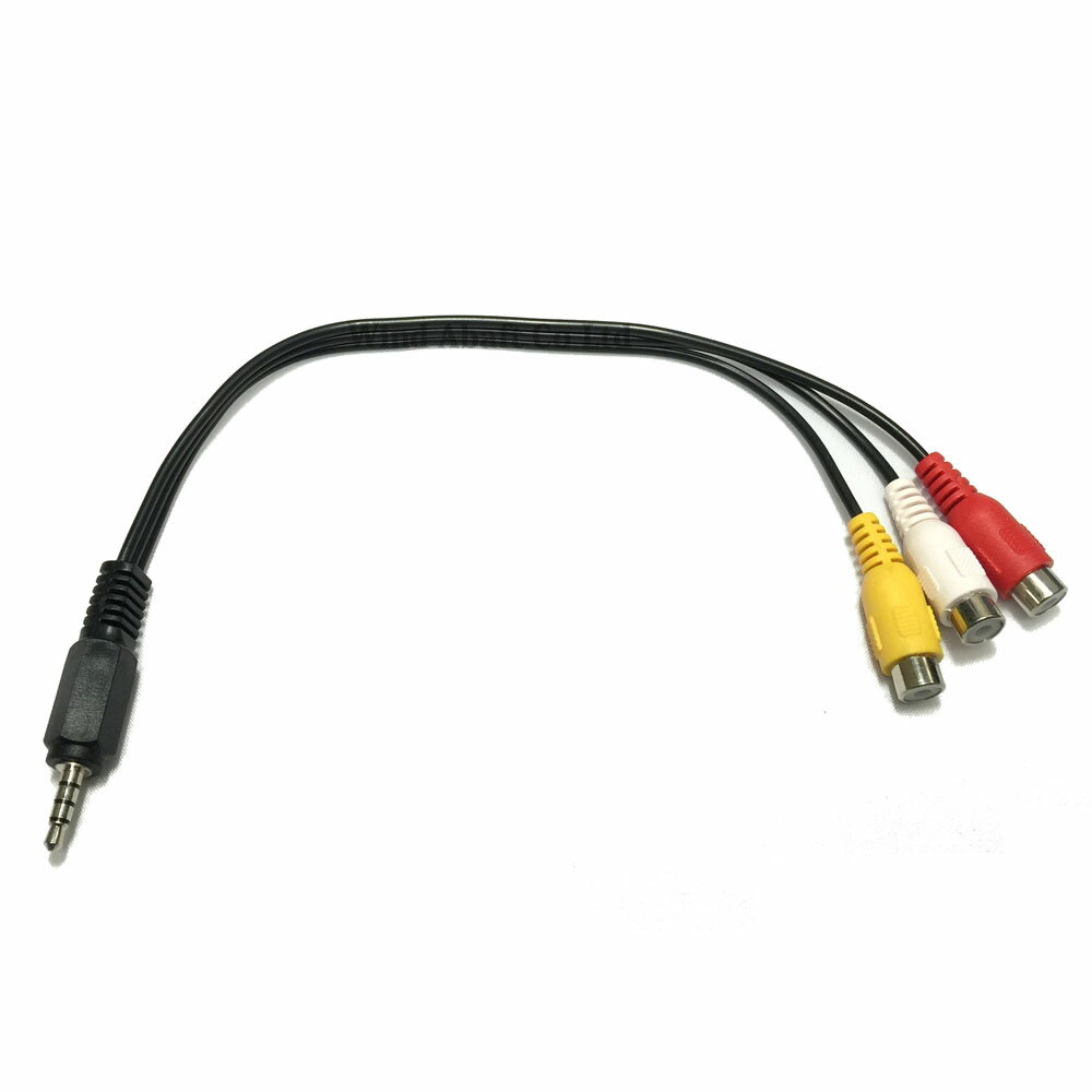 OMTP規格 3.5mm ステレオ 4極 ミニプラグ ⇔ 3RCA(赤 白 黄)メス ケーブル 25cm 3.5mm4極オスオーディオジャック RCAメス3分岐ケーブル 結線表記要確認 メール便配送可 RCAジャック を3.5mmステレオプラグへ変換