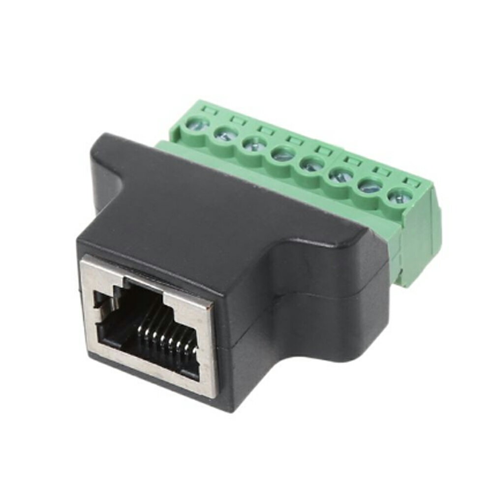 RJ45 メス LAN 端子台 8極 変換コネクタ LAN端子台 防犯カメラ をCCTV バラン Balun を用いれば 最大4台のLANケーブルを1本のLANで延長可能 メール便配送可