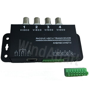 LANケーブル1本で【4台のカメラ映像】を延長できる変換機! HD防犯カメラ用スプリッター BNCジャック接続 AHD/HD-CVI/TVI/CVBS(アナログ)の4種のカメラ規格に対応 防犯カメラ4台をLANケーブル1本で延長可能な バラン Balun 本機もしくはBNCプラグ型との2台ペアが必要