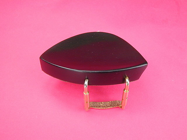 Hill Gold-plated Bracket CHINREST バイオリン用あごあて インド産最高級エボニー材使用。 Hill Gold Plated Bracket取付け済み。