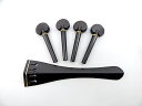 最高級インド産ボエボニー材使用 チェロ　フィッテイングセット　 エボニー　 ゴールド Cello Fitting Set　Ebony Gold 最高級インド産エボニ-材 テールピース・・・・・・・・・・・・・・ヒルモデル ペグ　　　・・・・・・・・・・・・・・・・・ハートモデル 付属品　　・・・・・・・・・・・・・・・・・アジャスター・テールガット