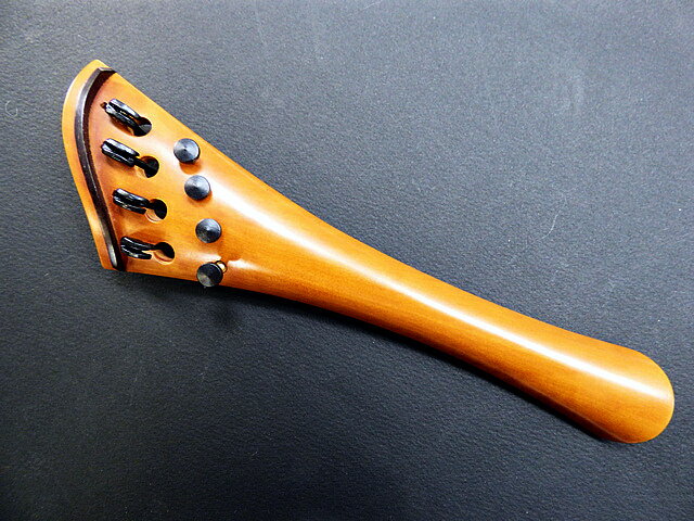 チェロ用 弦長補正 フレンチ型 アジャスター内蔵 ボックスウッド テールピース Cello ELB Adjuster built-in French Boxwood Tailpiece