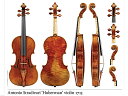 Antonio Stradivari 'Huberman' violin 1713 68cm x84cm 　　This stunning instrument from Stradivari’s golden period has sleek, taut arching, lithe and slender corners, and a bubbled texture to the plum-red varnish. It was played by Bronislaw Huberman until 1936 until it was notoriously stolen from his dressing room at Carnegie Hall. Fifty years later it was recovered, and is now the property of US soloist Joshua Bell. Includes scans and measurements 　　'The scroll is made of typical fine-grained maple, with only minimal figure, allowing for very fluid carving. The profile is sleek, with a graceful oval head, slender pegbox, and narrow throat, echoed in the tight cutting into the eye' ? Sam Zygmuntowicz in the November 2013 issue