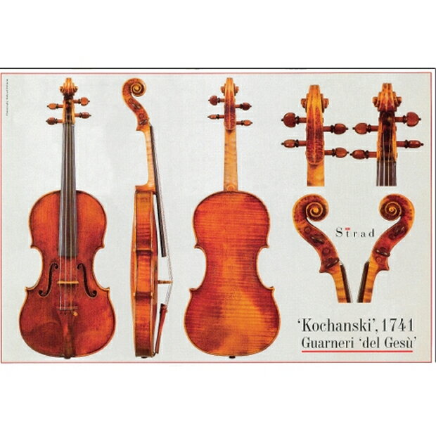 Kochanski' Guarneri 'del Gesu' Violin 1741 42cm x 62cm メール便(定形外普通郵便)の送料は350円〜です。 One of the few 'del Gesu' instruments dated 1741, this violin is exceptional due to its fine state of preservation and pristine varnish.The thickness of the coat is almost undisturbed by polishing, and its glistening texture emphasises the instrument's freshness and natural condition. Includes measurements 'Arguments rumble on as to whether Guarneri was insane, incompetent or a genius beyond our ken, but there is no denying that this violin is a wonderful artefact, thrilling to the eye and ear' ? John Dilworth in the October 1994 issue of The Strad *裏面に当楽器の詳細なデータ、graduation map,parts等の掲載有り。