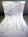 Drawing Viola da gamba tenore John Rose - Londra 1600c. 紙面サイズ　約75 cm　X　125　cm