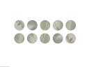 Mother of Pearl Eyes Pearl White 10pce set 装飾用 貝 丸形 白 10枚セット