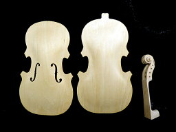 Violin unfinished set 1/2 Top,Back,Neck