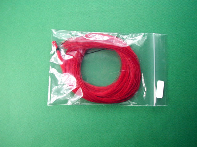 ビオラ弓用馬毛：赤 Red Bowhair Coil for Viola