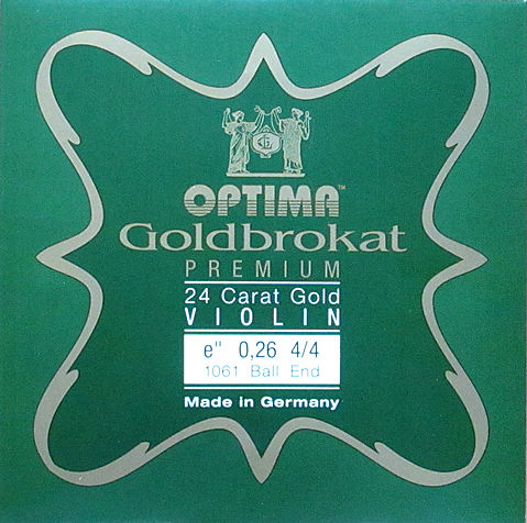 バイオリン弦 E線 ゴールドブラカット プレミアム 24Kゴールド OPTIMA Goldbrokat PREMIUM 24 Carat Gold Violin