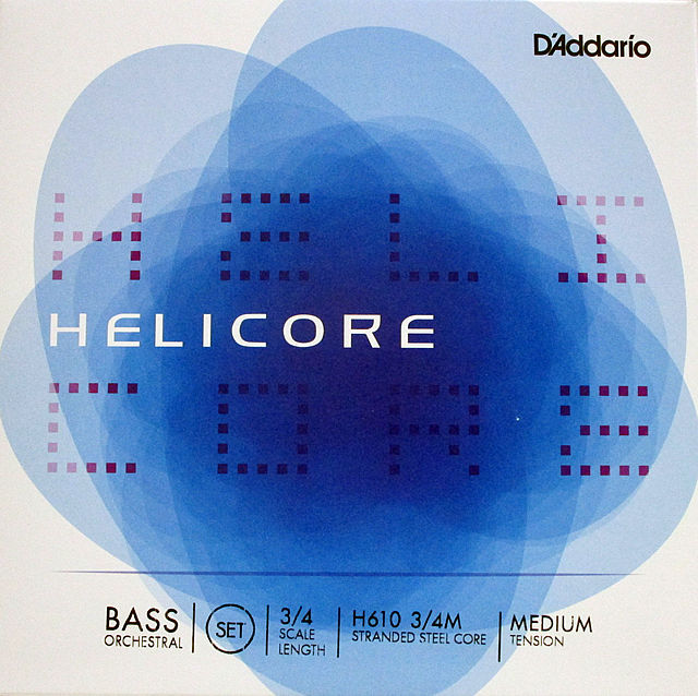 ヘリコア オーケストラ セット コントラバス弦 D'Addario Bass Helicore Orchestral H610 set 3/4 Medium Tension