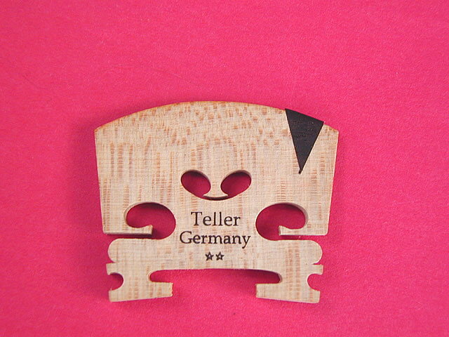 Violin Bridge Teller ☆☆ 1/2 E線黒檀入り ドイツ製 未加工ですので、楽器に合わせて加工が必要です。 駒関連工具はこちらに御座いますのでご参照下さい。