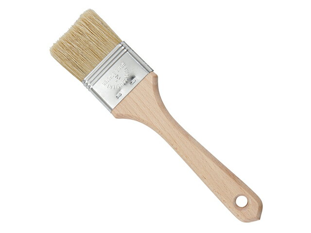 Rectangular Oil Brush ハンドメイドフランス製 全長：約22cm 毛の部分 長さ：約4.5cm 左右幅：約5cm 厚さ：約12mm Material　Boxwood Hand-made in a traditional brushmaker's shop in France for high absorption capacity, shape stability and even flow. The hand-sorted Chungking bristles with uncut, naturally split ends ensure a high capillary effect and form a dense brush head which allows a controlled flow. Slightly dome-shaped head for even application without overlapping. Nickel-plated ferrule, stained beech handle.