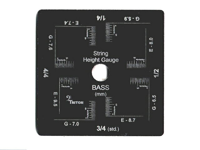 Bass String Height Gauge バス用弦高スケール これがあれば、G線・E線の高さが瞬時に確認できます。 3/4・1/2・1/4・の各分数も計測できます。 ＊使用例(掲載写真2枚目)は、チェロ用のものです。