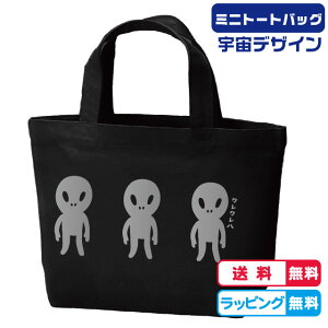 【宇宙人グッズ】宇宙人 宇宙デザイン ワレワレハ宇宙人だ・あのグレイ ミニトートバッグ バッグカラー全2色 綿100%キャンバス生地 キッズ 通園通学バッグ プレゼント お弁当入れ 宇宙人 エイリアン グレイ おもしろトートバッグ 面白バッグ