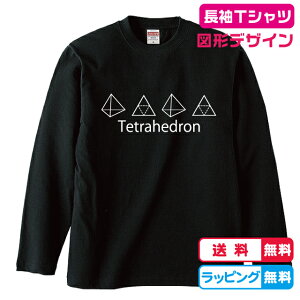 理系デザイン　正四面体長袖Tシャツ全3色　綿素材　図形デザイン　数学デザイン　おもしろ長袖Tシャツ　かわいい長袖Tシャツ　メンズロングTシャツ　レディースロングTシャツ