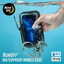 完全防水 スマホ 防水ケース 防水ポーチ スマホ操作 ファスナー ジッパー 海 プール お風呂 防水財布 防塵 IP67 水没防止 小物入れ チャコール ナイトアイズ niteize ランオフ ウォータープルーフ モバイルケース NITEIZE ナイトアイズ