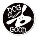 犬 ステッカー 可愛い おしゃれ dogisgood カーマグネット ロゴ ブラック／ホワイト