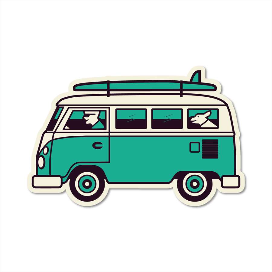 Rakuten - ステッカーパック(STICKER PACK) VWバスwithドッグ カー・車 ステッカー 耐水・紫外線に強い