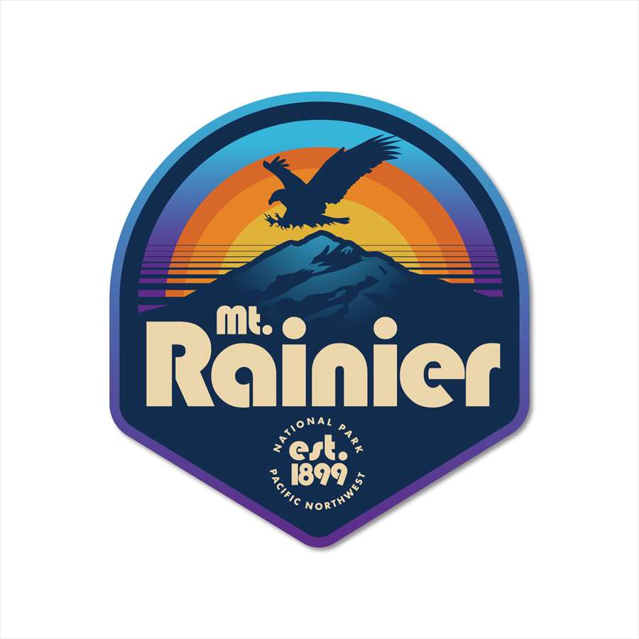 Rakuten - ステッカーパック(STICKER PACK) マウントレイニアーwithイーグル アウトドア ステッカー 耐水・紫外線に強い