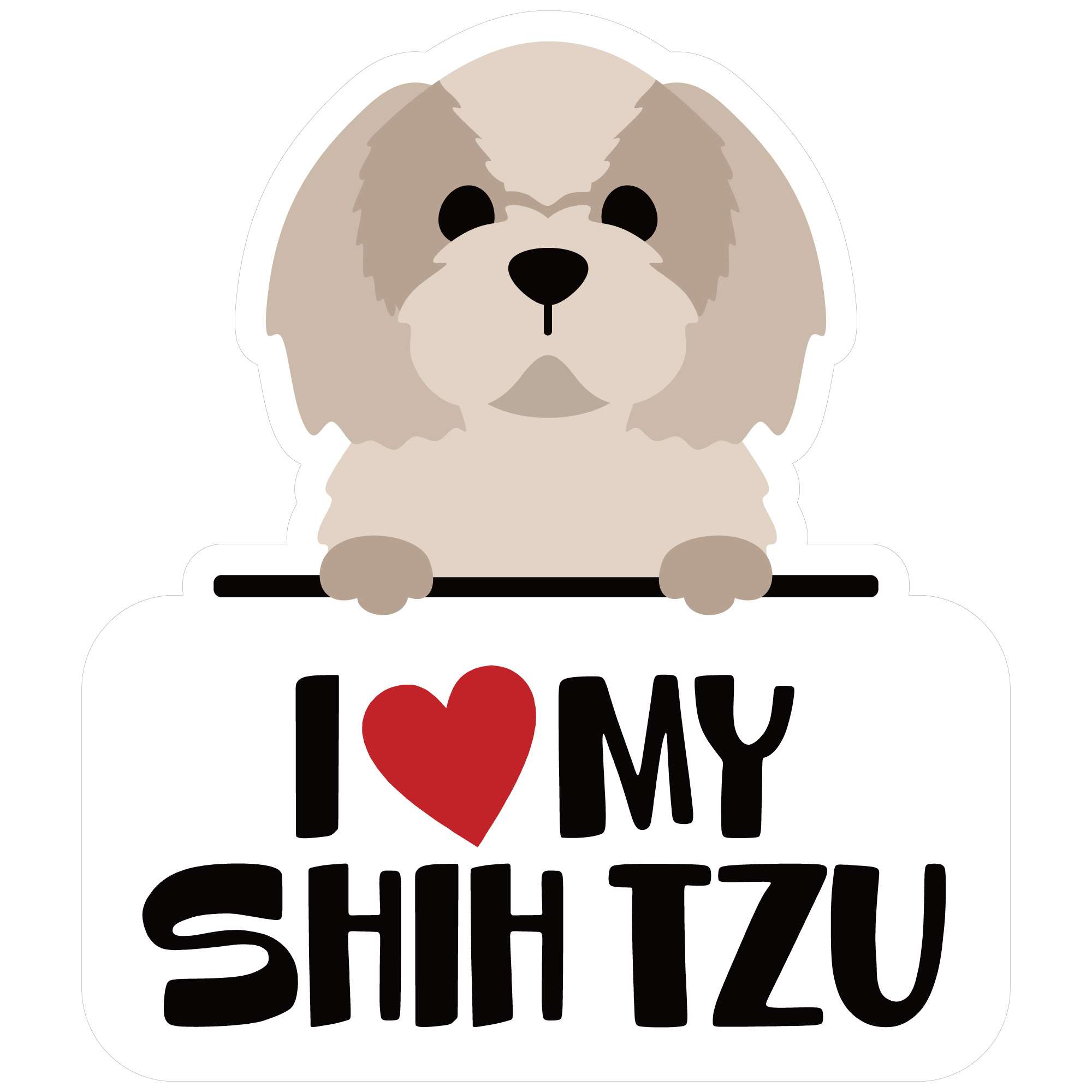 Rakuten - ステッカーパック(STICKER PACK) アイラブシーズー ペット ステッカー 耐水・紫外線に強い