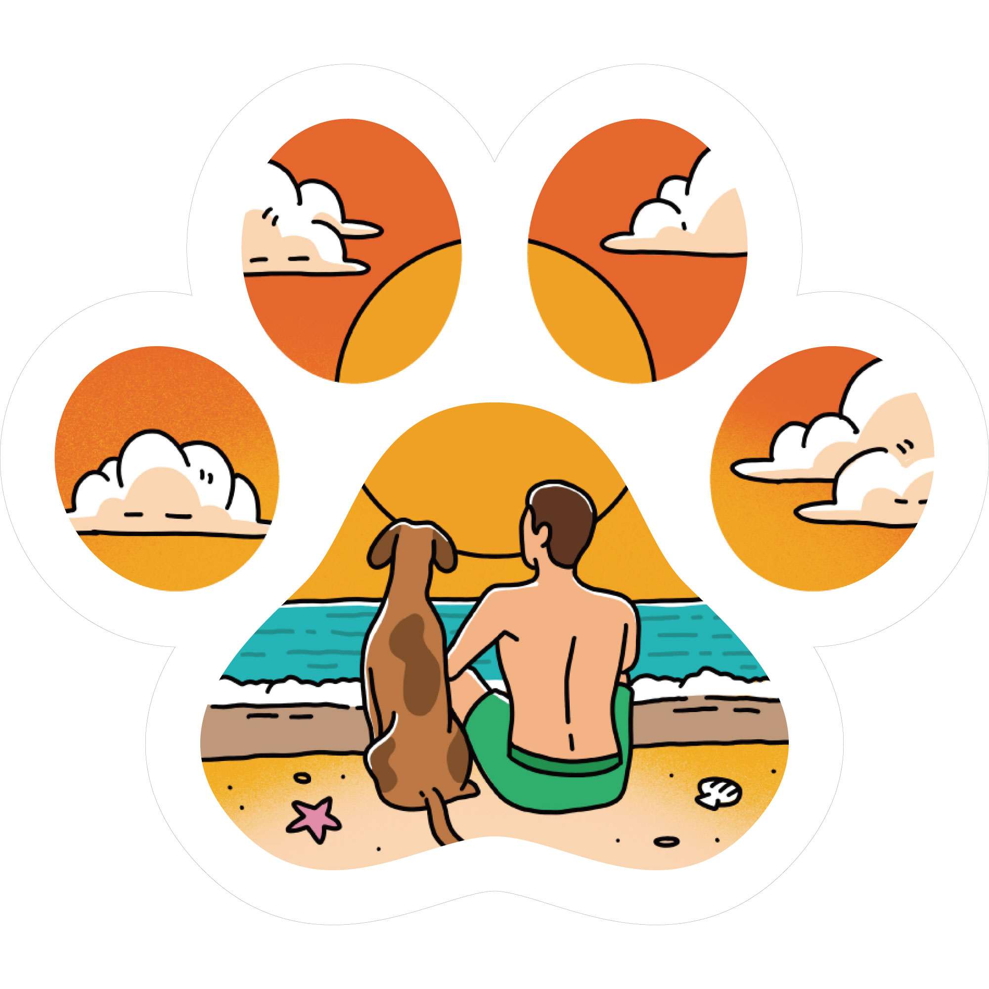 Rakuten - ステッカーパック(STICKER PACK) ドッグパウビーチ ペット ステッカー 耐水・紫外線に強い