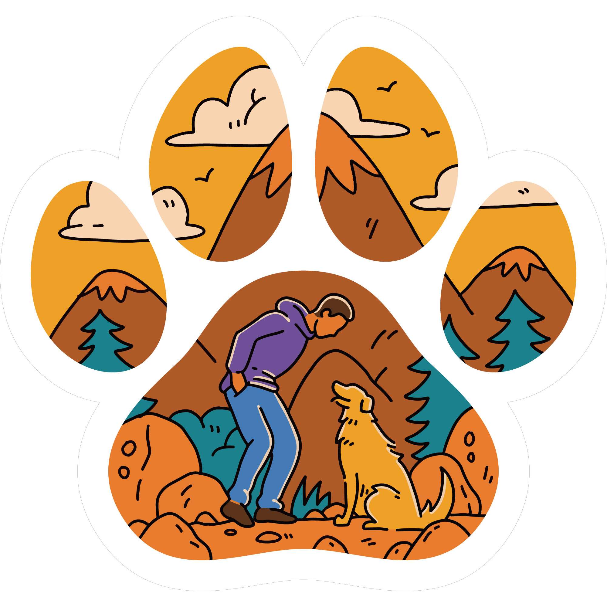 Rakuten - ステッカーパック(STICKER PACK) ドッグパウマウンテン ペット ステッカー 耐水・紫外線に強い
