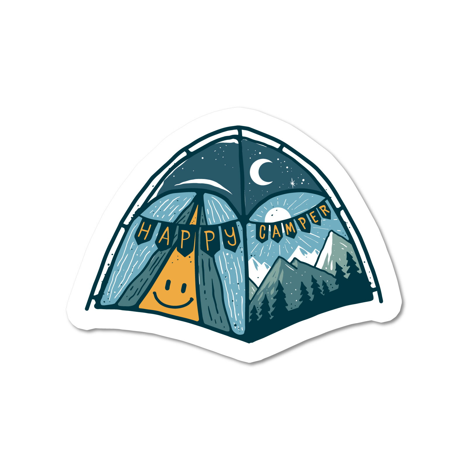 Rakuten - ステッカーパック(STICKER PACK) ハッピーキャンプスモールテント アウトドア ステッカー 耐水・紫外線に強い