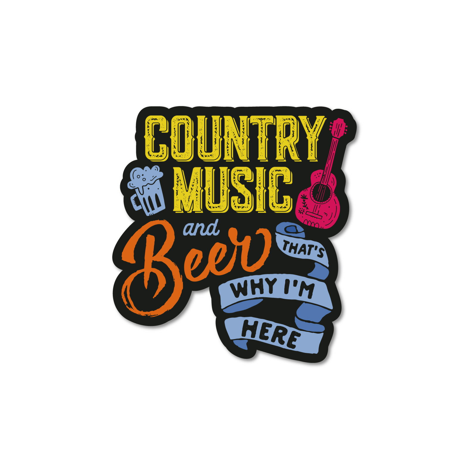 ステッカーパック(STICKER PACK) カントリーミュージック&ビアー メッセージ ステッカー 耐水・紫外線..