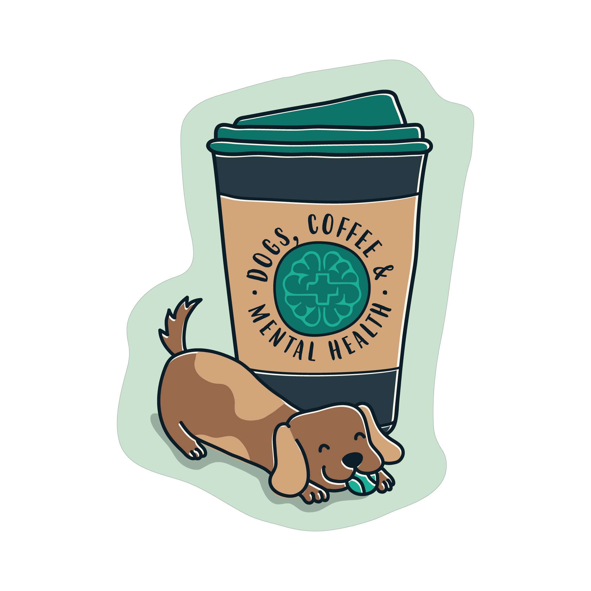 ステッカーパック(STICKER PACK) コーヒーアンドヘルス ペット ステッカー 耐水・紫外線に強い(2.0)