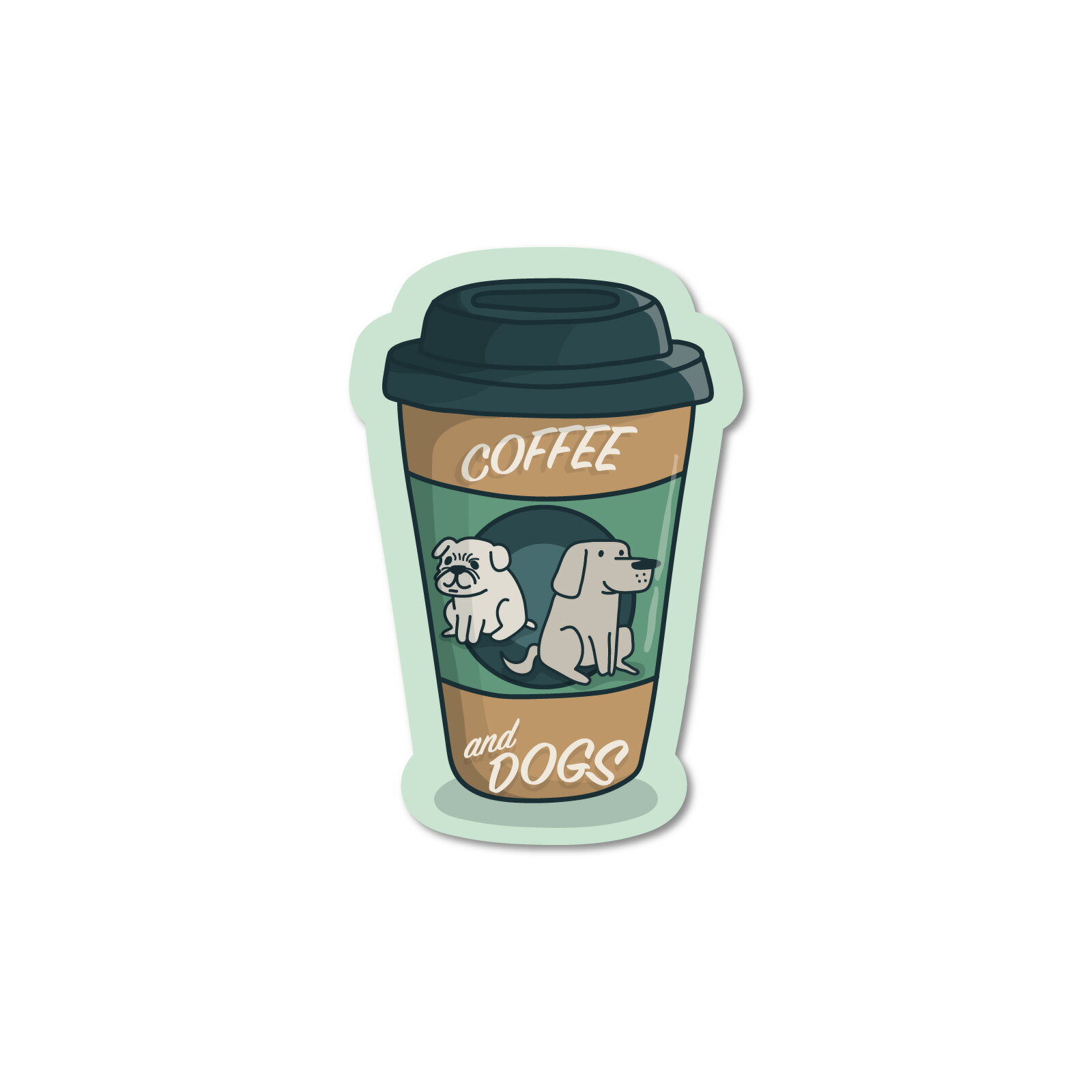 Rakuten - ステッカーパック(STICKER PACK) コーヒーアンドドッグ ペット ステッカー 耐水・紫外線に強い