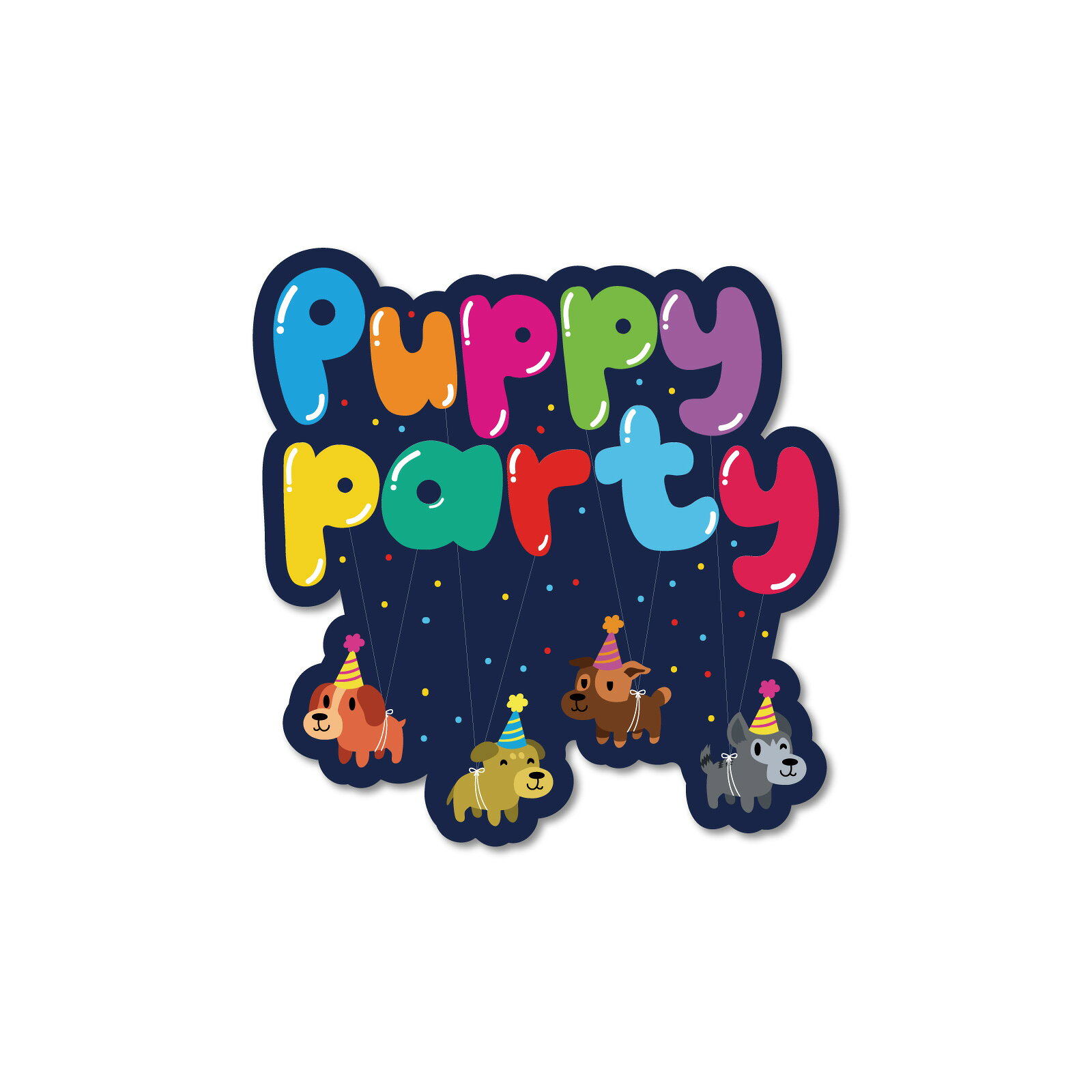 乐天商城 - ステッカーパック(STICKER PACK) パピーパーティー ペット ステッカー 耐水・紫外線に強い