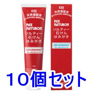 パックスナチュロン 薬用ソルティー石けんはみがき 120g×10個セット