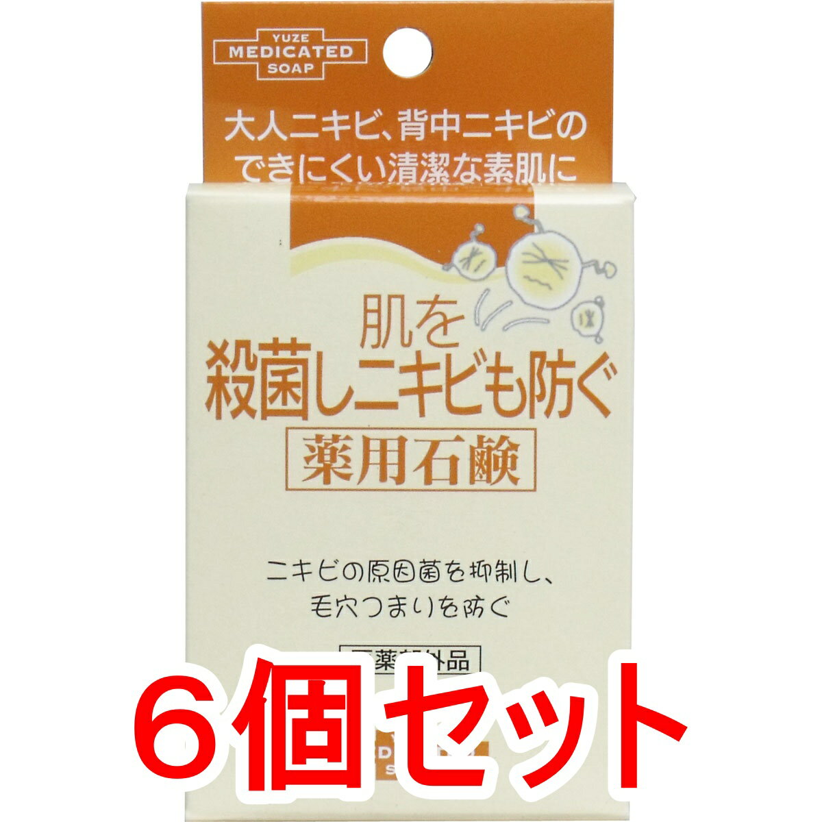 肌を殺菌しニキビも防ぐ薬用石鹸 110g×6個セット